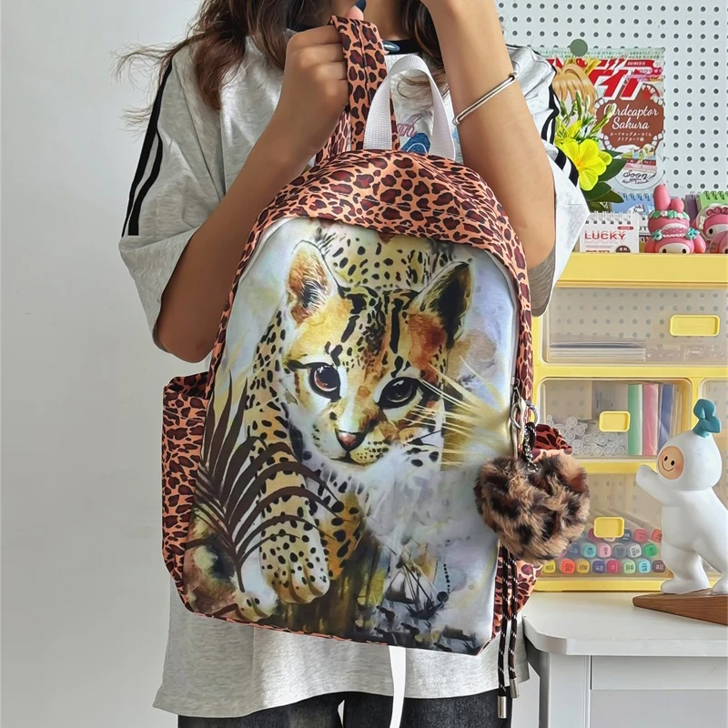 Фото Leopard Casual Backpack Fashion Animal Patterns School Bags Personality Leisure Or Travel Backpacks New In 2025 Cute School Bags №2