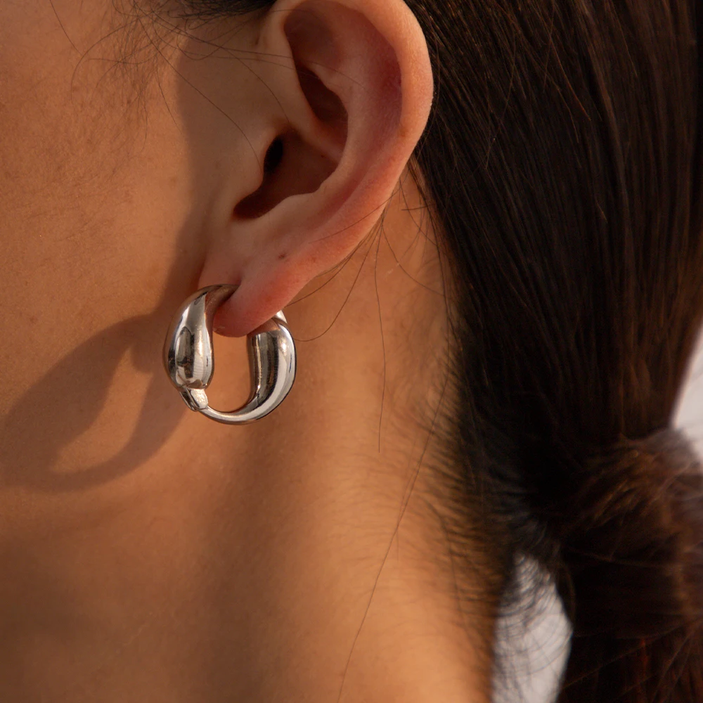 Двойные серьги-капли из нержавеющей стали для женщин Uworld новый дизайн