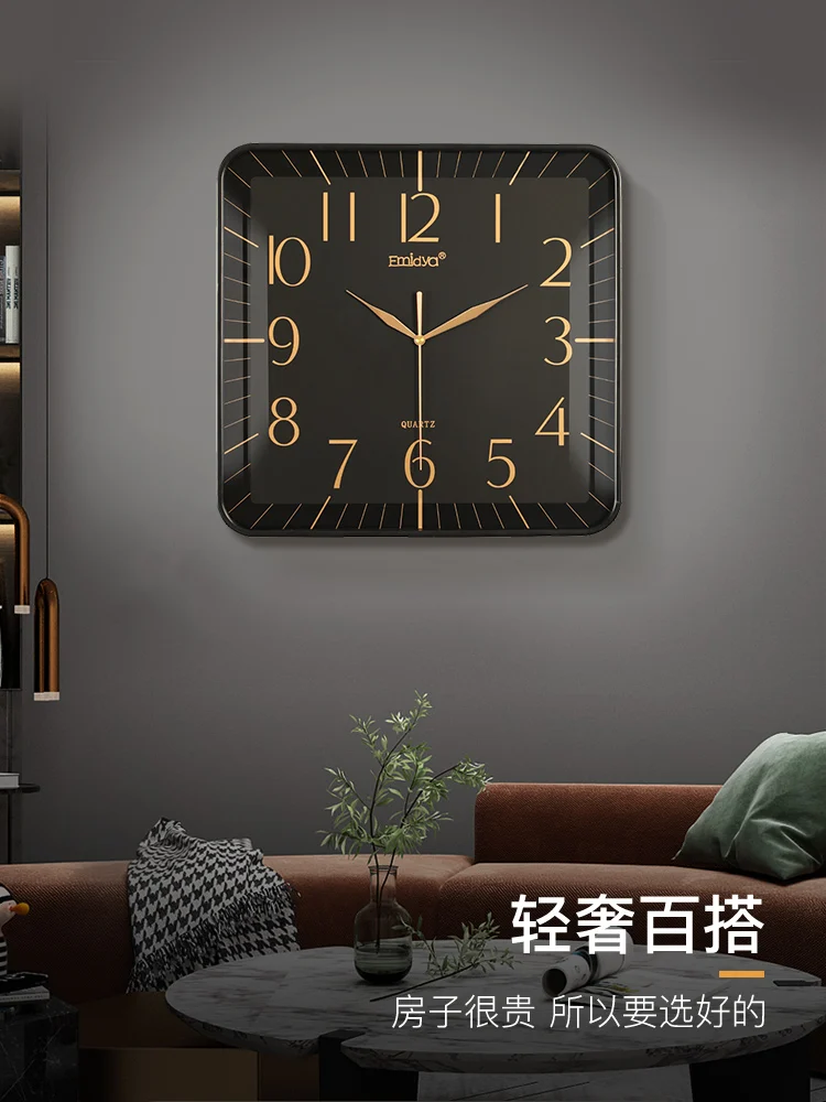 

Modern minimalist wall clock living room Nordic clock wall-mounted home clock square atmospheric wall watch fashion quartz clock