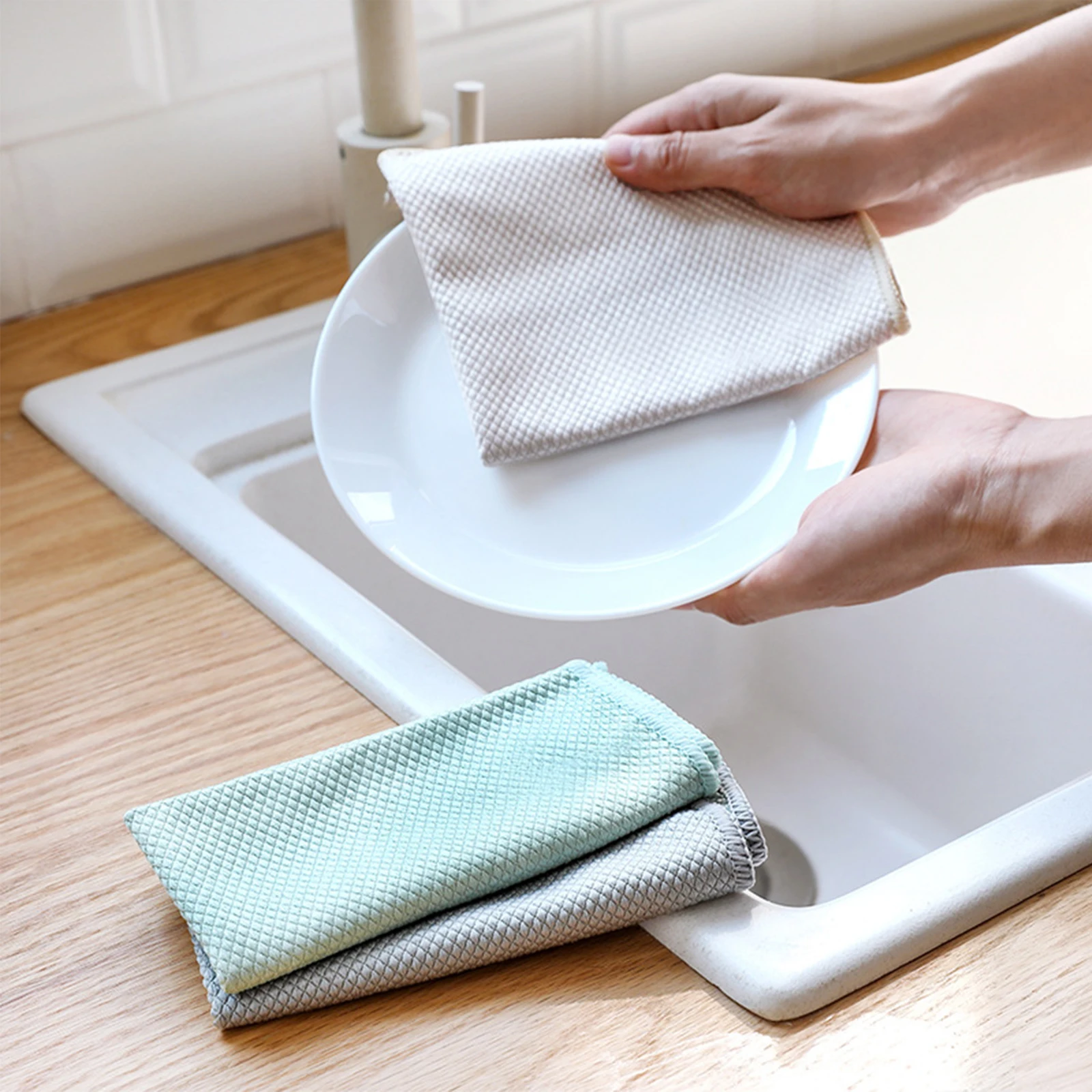 

Тряпка для кухни, эффективная салфетка с рыбной чешуей, не оставляет следов, не оставляет смазки, для уборки дома, мытья посуды