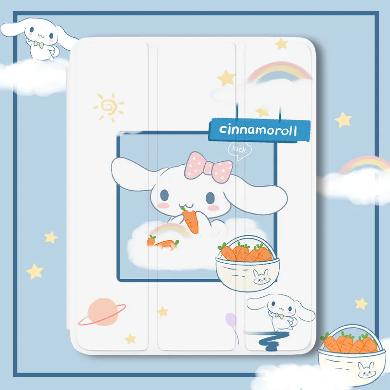 

Kawaii Sanrio Cinnamoroll iPad Air 2021 Case Air 4 10.9 Inch Protective Case For iPad Pro Mini 6 Cartoon Fold Anti-drop Case
