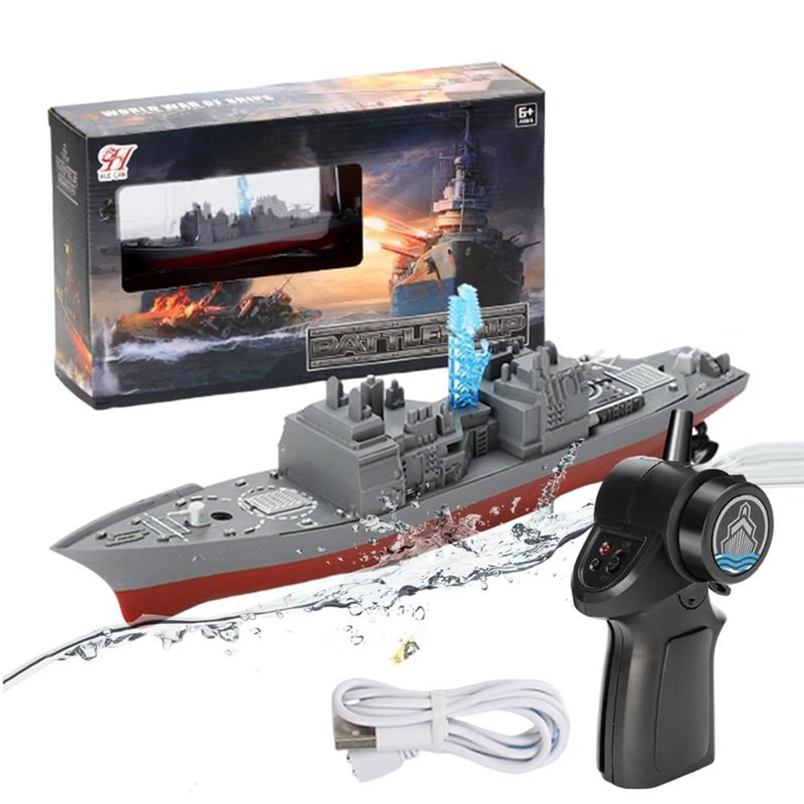 

RC Model Warship Speed Boat Toys Remote Control Warship 2.4GHz Flexible RC Ship Toy For Swimming Lake Pool Kids Electronic Gifts