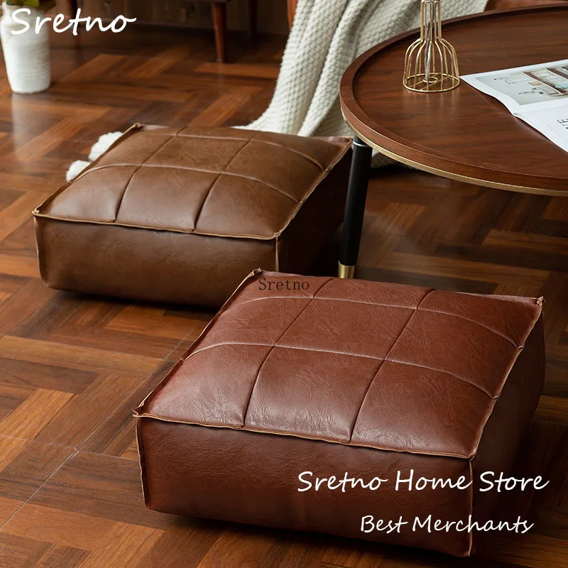 Марокканский пуф из искусственной кожи напольные чехлы для подушек масляный