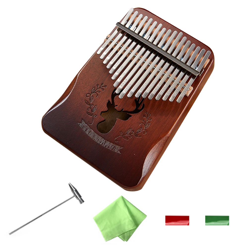 

17 Keys All In One Portable With Tuning Hammer Home Fast To Learn Funny Gift Wooden Finger Board Thumb Piano Professional