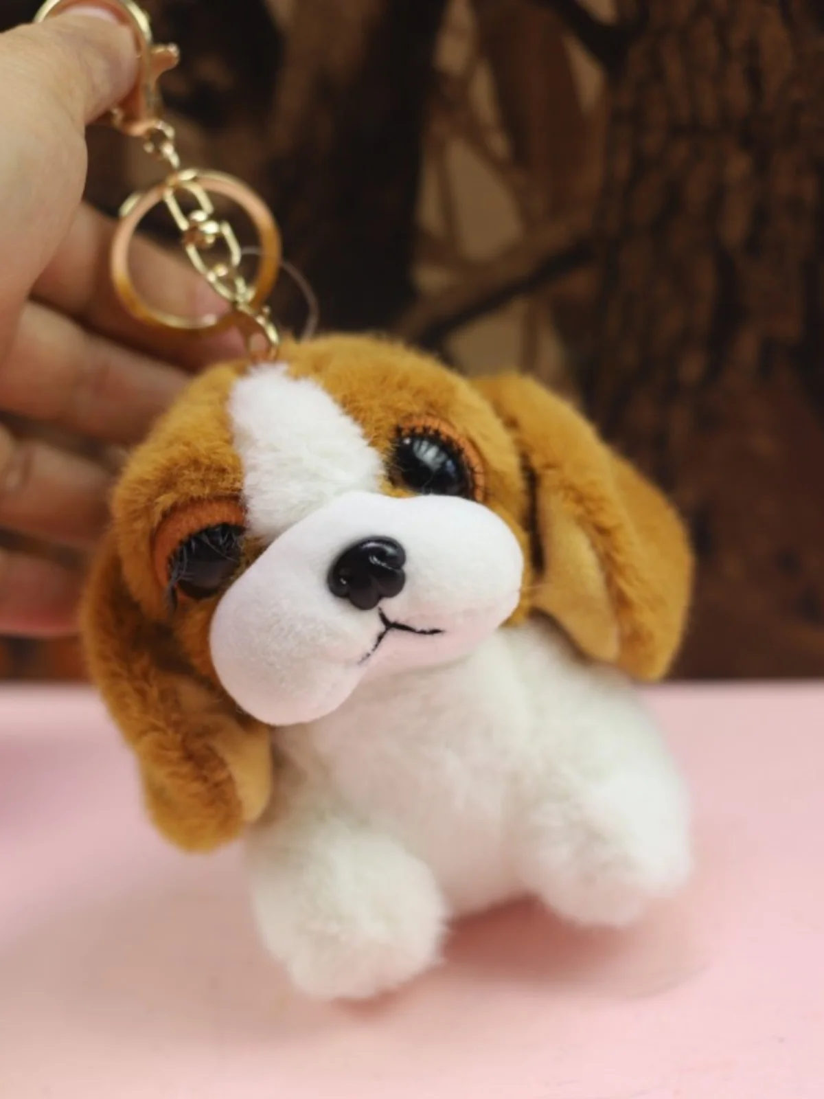 Милые большие глаза имитация щенка Баджи плюшевая кукла брелок подвеска