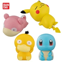 original bandai pokemon figures assembly capsule toys pikachu slowpoke squirtle psyduck anime cute kawaii gashapon pvc model
