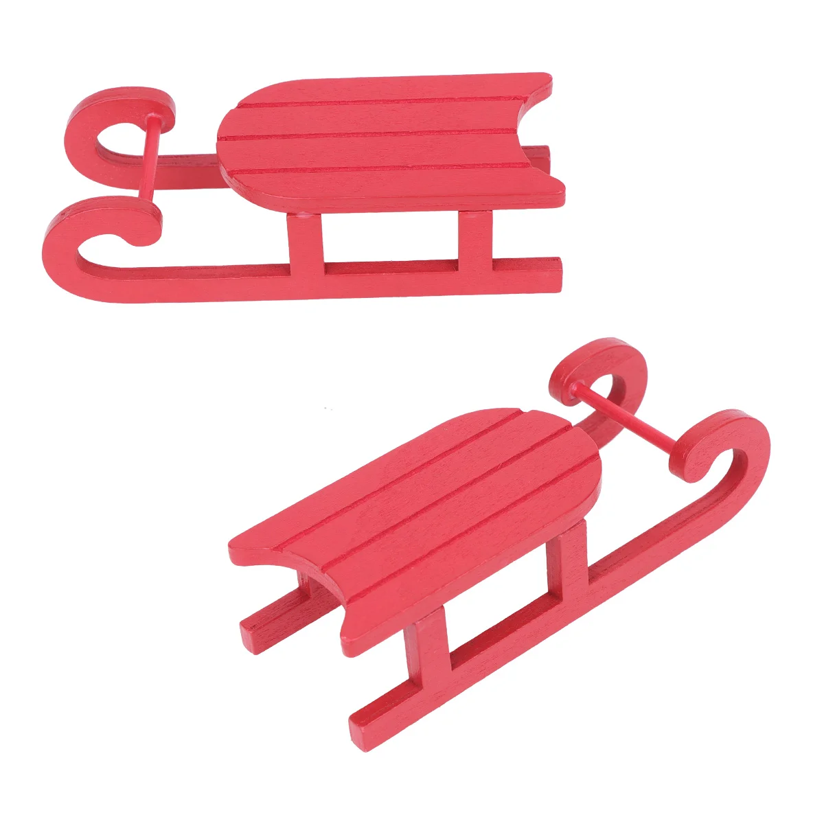 

2pcs Wooden Santa Sleigh Christmass Desktop Christmas Sleigh Figurine Statue Xmas Table Centerpieces Christmas Decoration ( Red