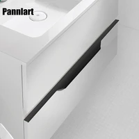 pannlart lengthened aluminum alloy invisible handles thumb free punching wardrobe door handle gold back door knobs and pulls