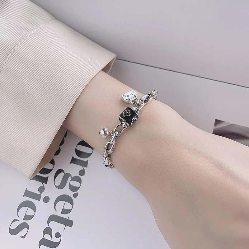 219S ZFSILVER S925 Модный Роскошный Ретро браслет с застежкой в виде шара для шарма