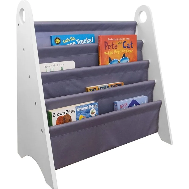 

Wooden Design Features Two Top Handles and Four Fabric Shelves, Helps Keep Bedrooms, Playrooms, and Classrooms Organized