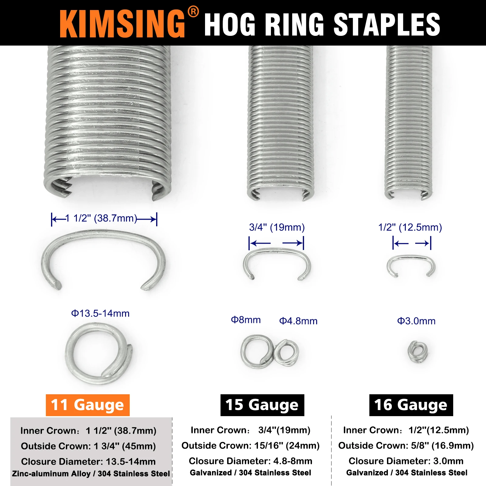 KIMSING C50 11 Калибр кольцо для свиней скобы из оцинкованной стали или нержавеющей