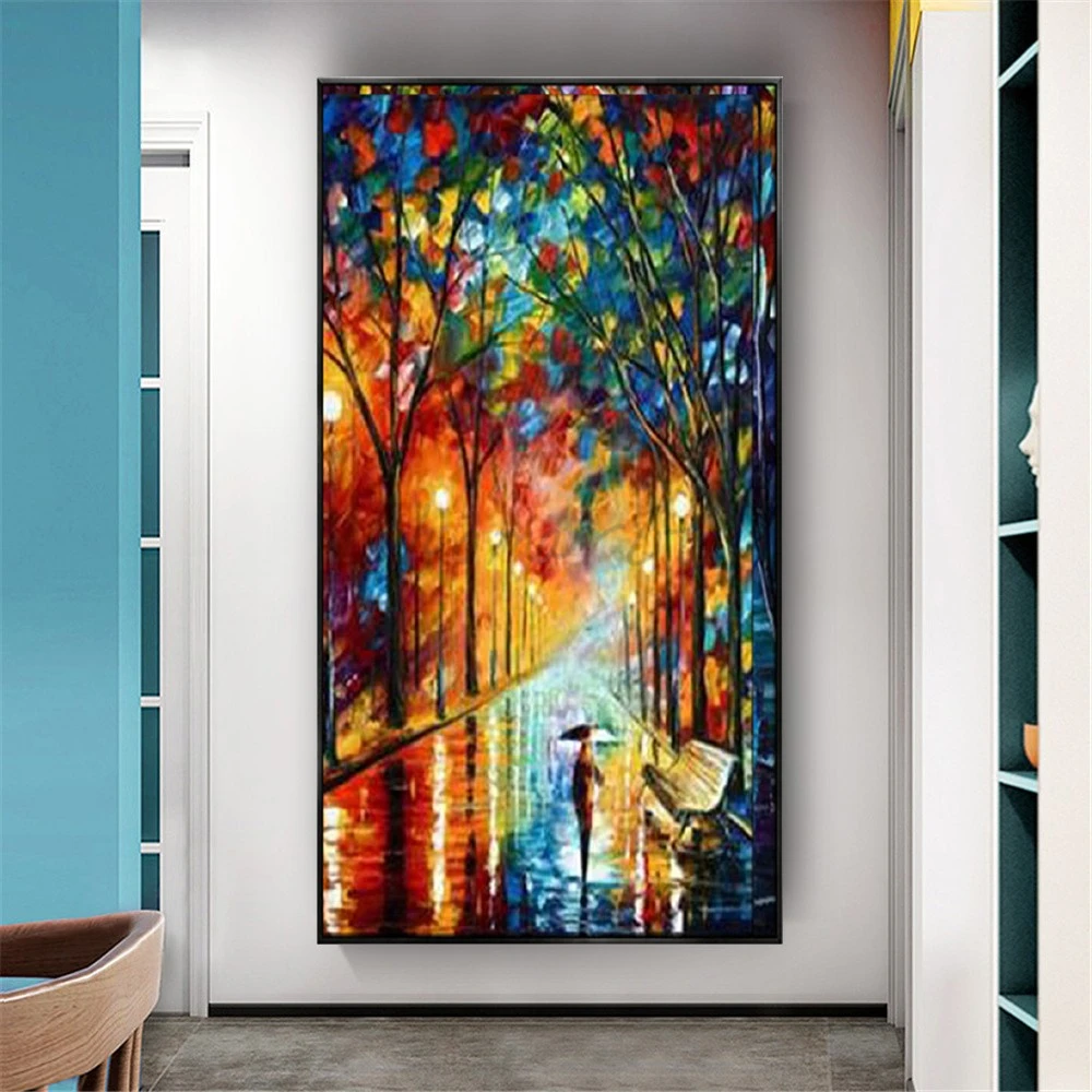 

100% Handmade Modern Mural Abstract Oil Painting On Canvas Colorful Thick Knife Poster Large Wall Art Pictures For Room Decor