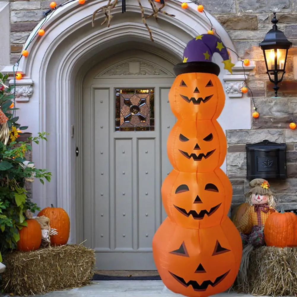 

Halloween Inflatables Outdoor Decorations Blow Up Pumpkin Lanterns Built-in LED Lights Decor For Lawn Garden Holiday Party