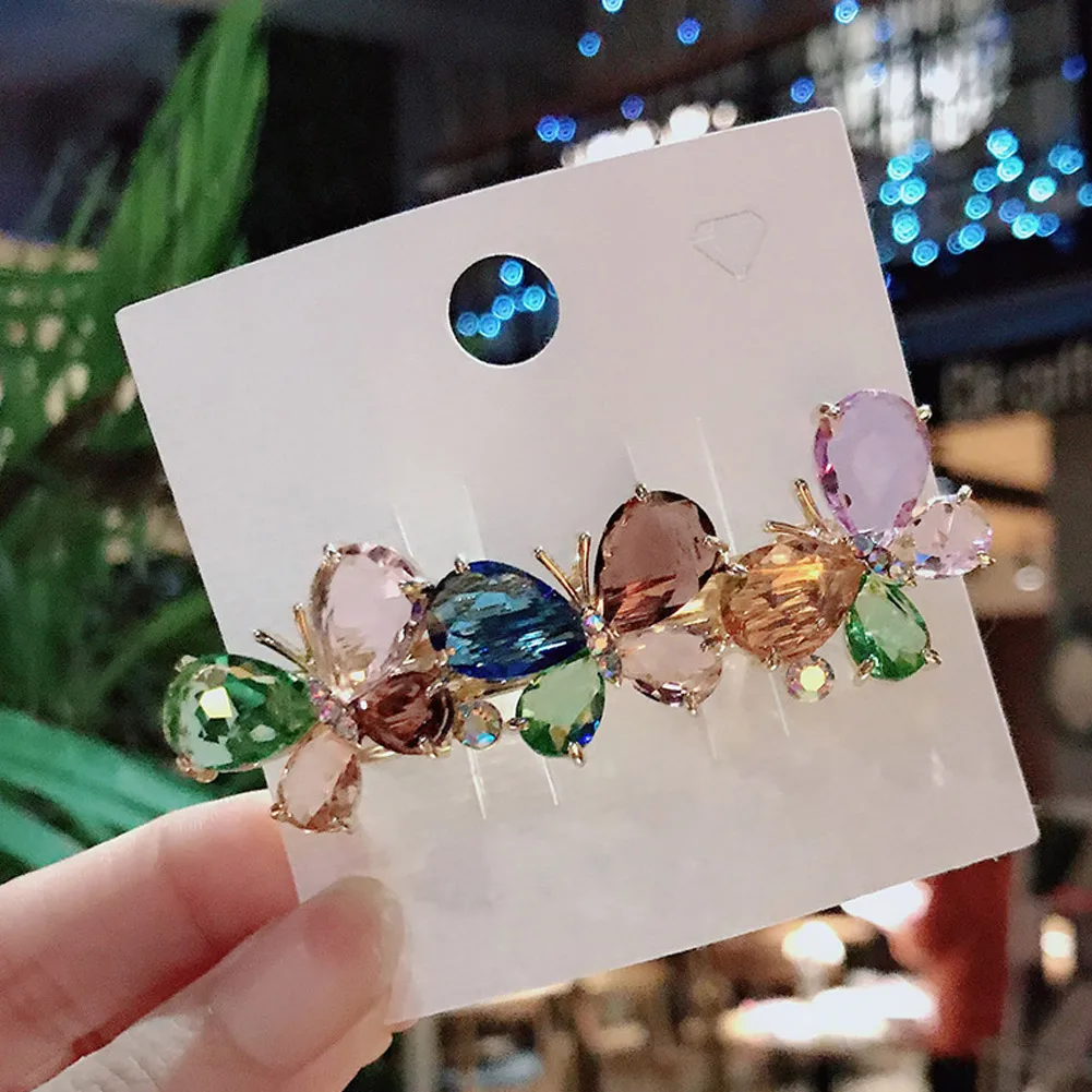 

Fashion Crystal Butterfly Hair Clip Large Top Clip Flower Spring Clip Cute Women's Duckbill Clip Headdress Hair Accessories Gift
