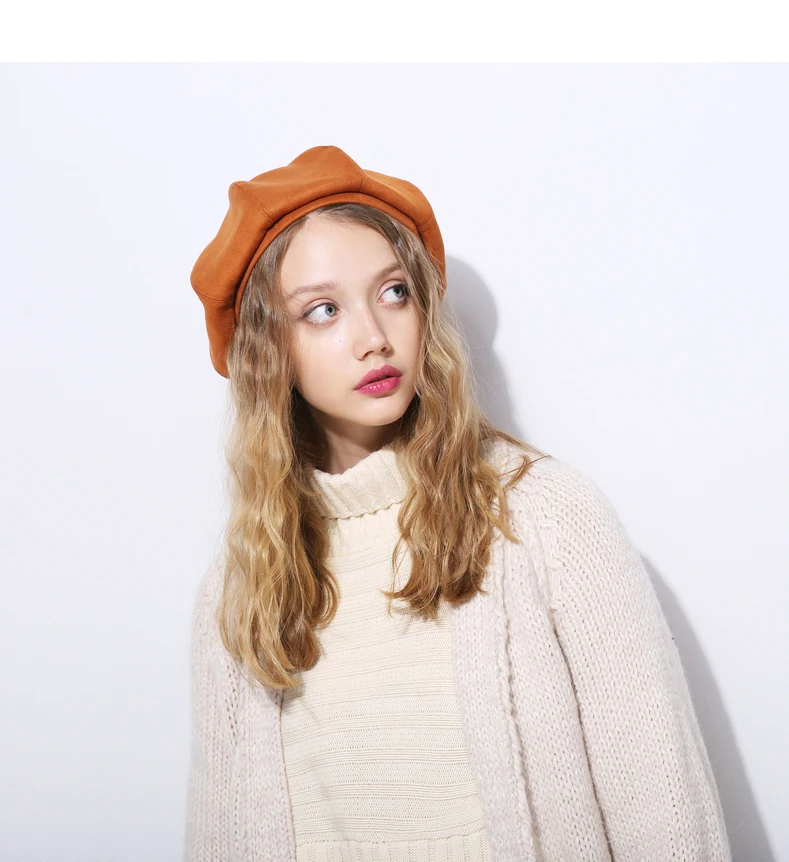 

2022 Spring and Summer New style Beret Cotton octagonal cap Whole colored hat Fashion return peaked cap for women