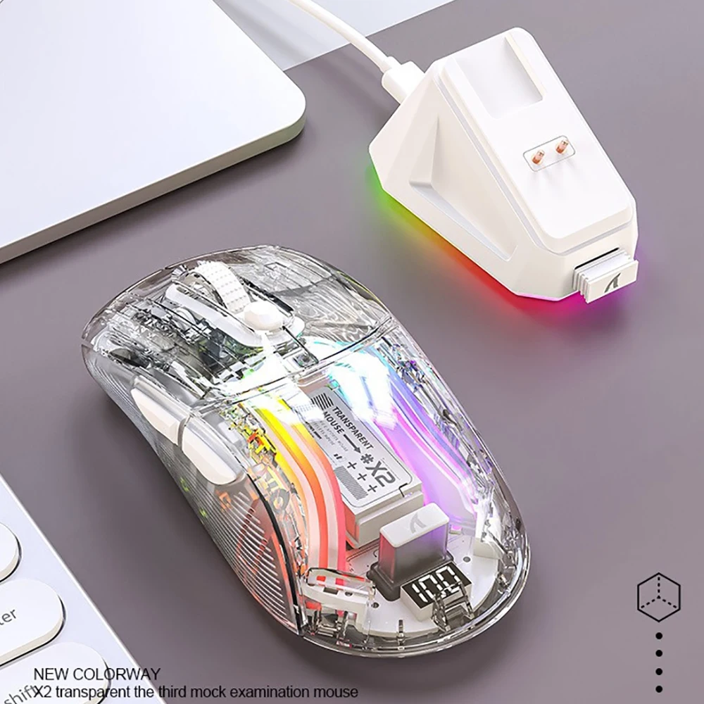 Беспроводная Bluetooth игровая мышь X2 PRO с магнитной зарядной док ...
