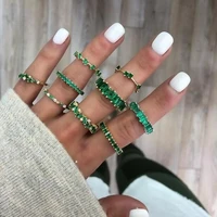 new luxury aaa cubic zirconia rings for women fashion green crystal ring party engagement wedding female silver color jewelry