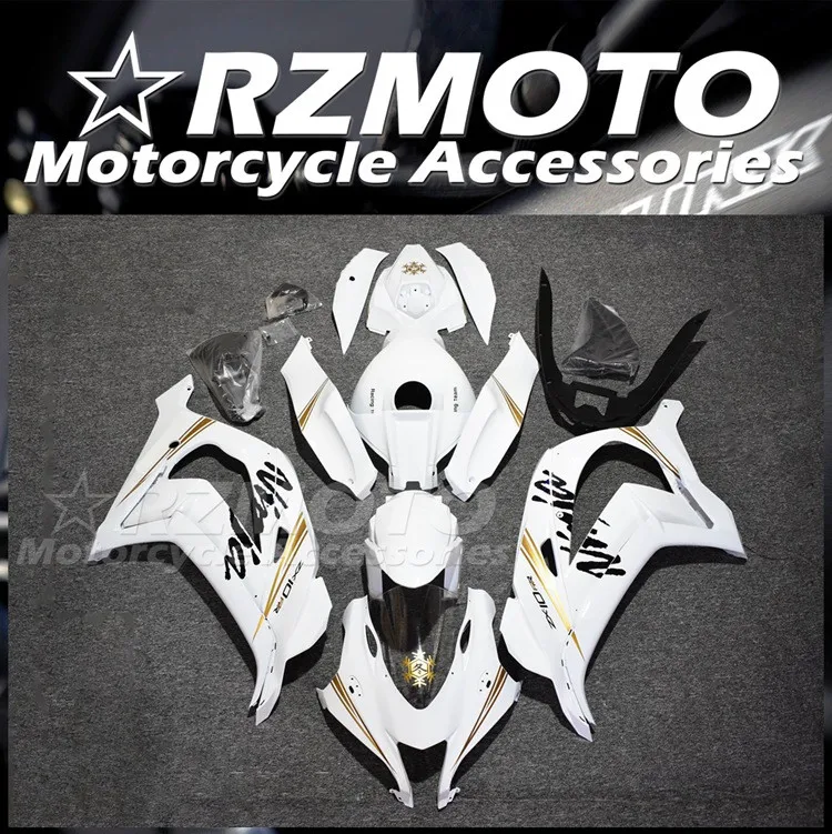 

Injection Mold New ABS Fairings Kit Fit for Kawasaki Ninja ZX-10R ZX10R 2016 2017 2018 2019 117 18 19 Bodywork Set White Golden