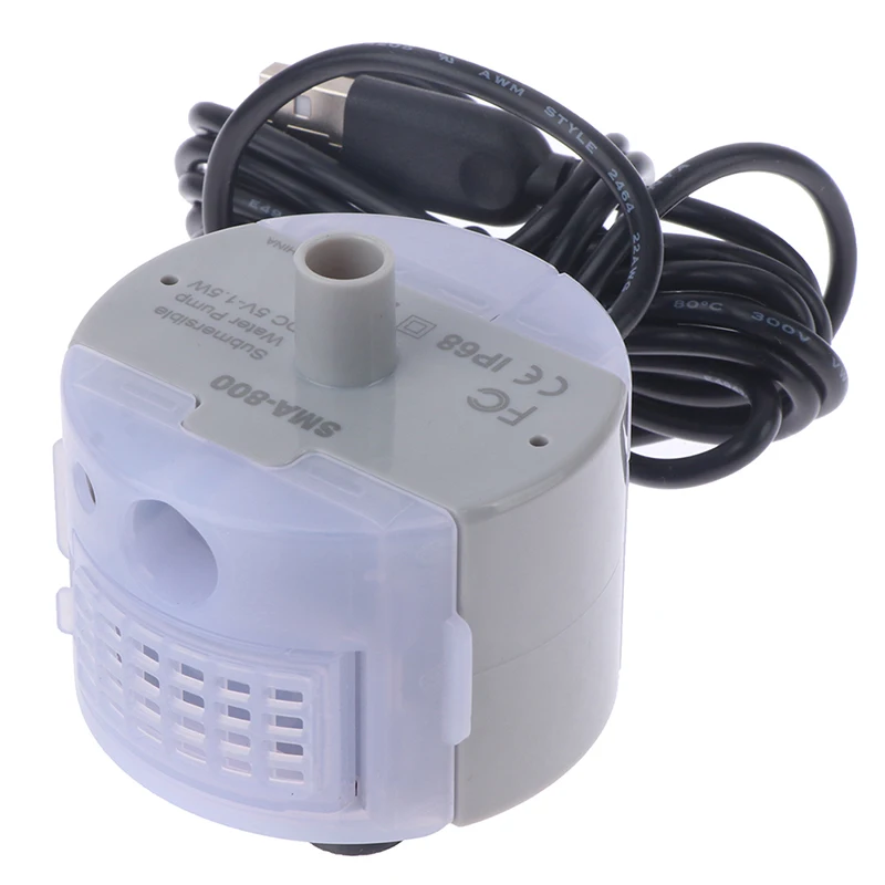 

SMA-800 USB Water Pump Mini DIY Cats Pet Drinking Fountain Filter Low Noise Brushless Motors Submersible Pump DC 5V/1A 40cm 160L