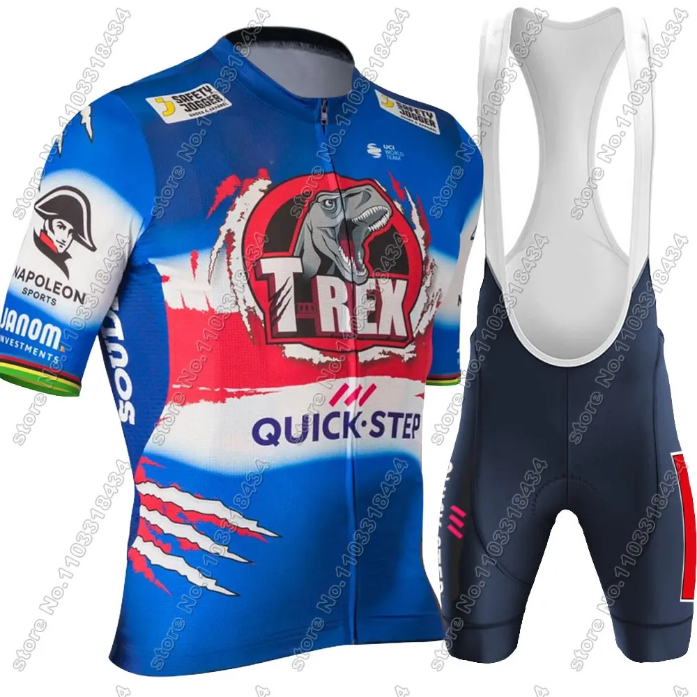 Фото Soudal T-REX 2024, комплект велосипедного трикотажа Quick Step, одежда, мужские летние рубашки для шоссейного велосипеда, костюм, велосипедные шорты-комбинезоны Maillot №5