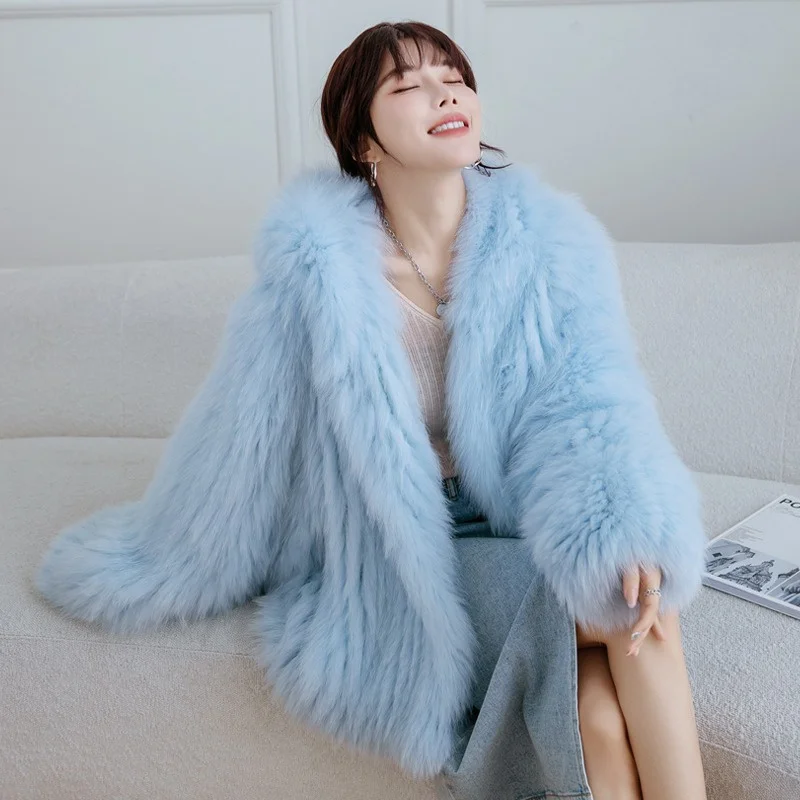 Женское плотное теплое меховое пальто