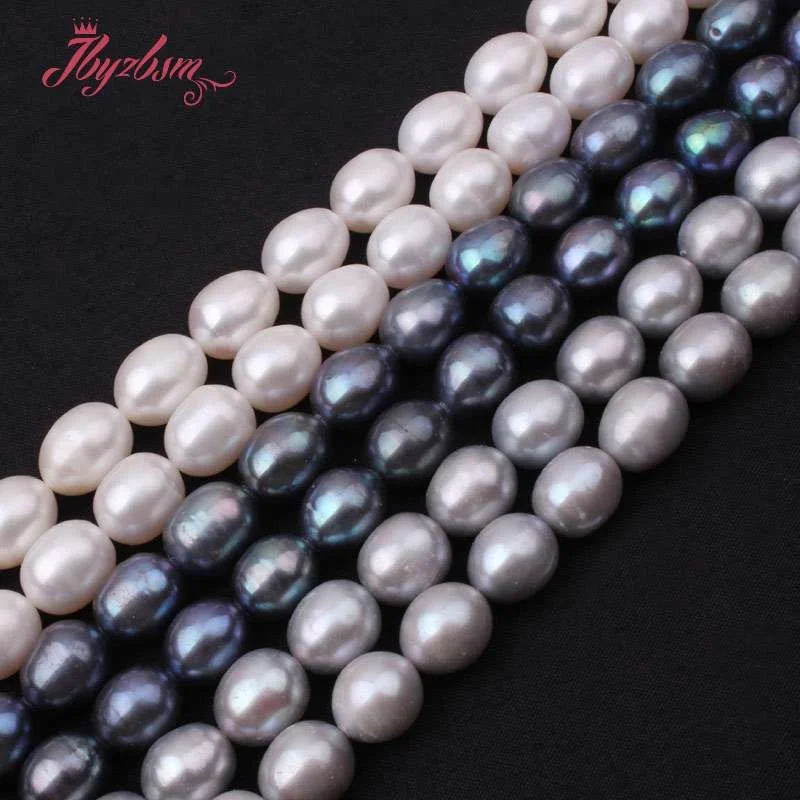 10-11 5 мм Овальный культивированный пресноводный жемчуг бусины из натурального