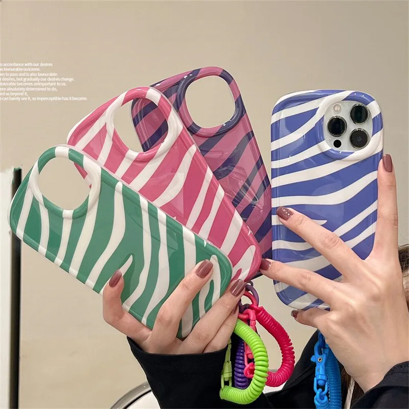 

Creative Simple Zebra Print Phone Case Cover for IPhone 11 12 13 Pro X XR XS Max Shockproof Case for IPhone 13 Cases
