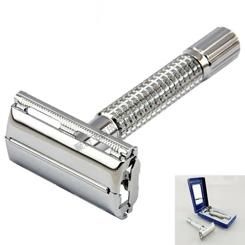 

1 Set Men's Hair Razor Shaver Traditional Classic Double Edge Beard Hair Shaving Safety Razor Shaver + Blade + Box