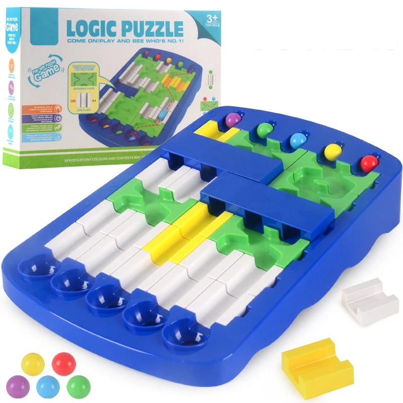 

Logical Maze Ball Bead Route 60 Challenges Training IQ Puzzle DIY Run Race Track Mind Brain Intellectual Board Game Toy For Kids