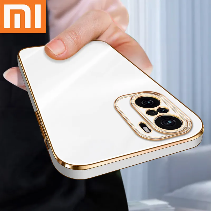 

Xiaomi Luxury Plating Soft Silicone Phone Case For Xiaomi 11T 12 Redmi Note 11 10 9 Pro Max 9S 9T 9A POCO X3 Square Thin Cover
