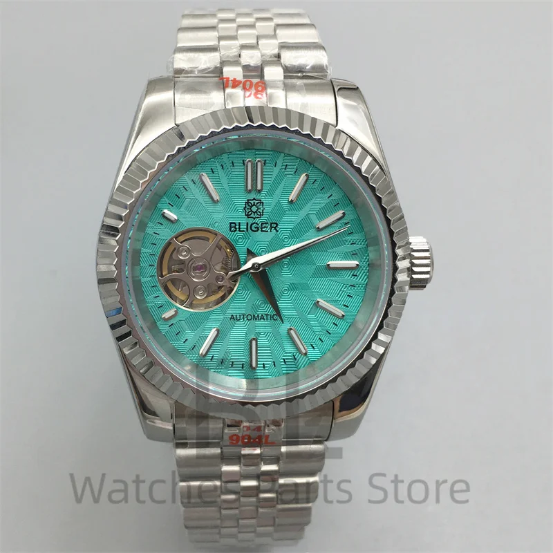 Мужские часы BLIGER 36 мм/39 мм NH38 рифленый безель из нержавеющей стали сапфировое