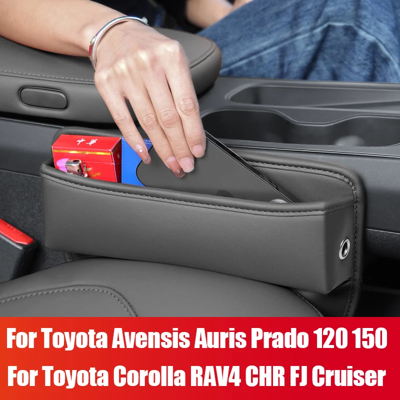 

For Toyota Corolla RAV4 CHR Avensis T22 T25 T27 Auris FJ Cruiser Prado 120 150 Hilux Car Seat Gap Storage Pocket Accessories