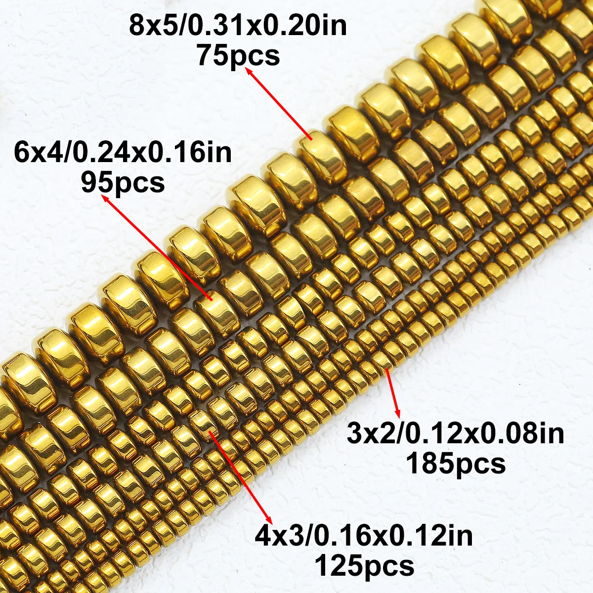 Плоские круглые бусины из гематита 3/4/6/8 мм