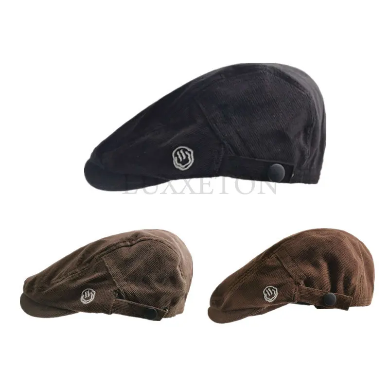 

Retro Newsboy Caps Adult Berets Cap Men Solid Color Cotton Flatcap Hats Men Casual Peaked Hat Visors Casquette Hat