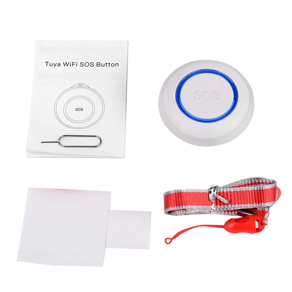

Tuya Emergency Button WiFi Wireless Nursing Calling System Portable SOS Calling Alarm US Plug