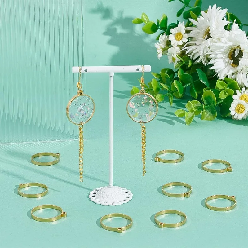 12 шт. 24 5 мм 304 подвески из нержавеющей стали с открытой задней панелью круглые