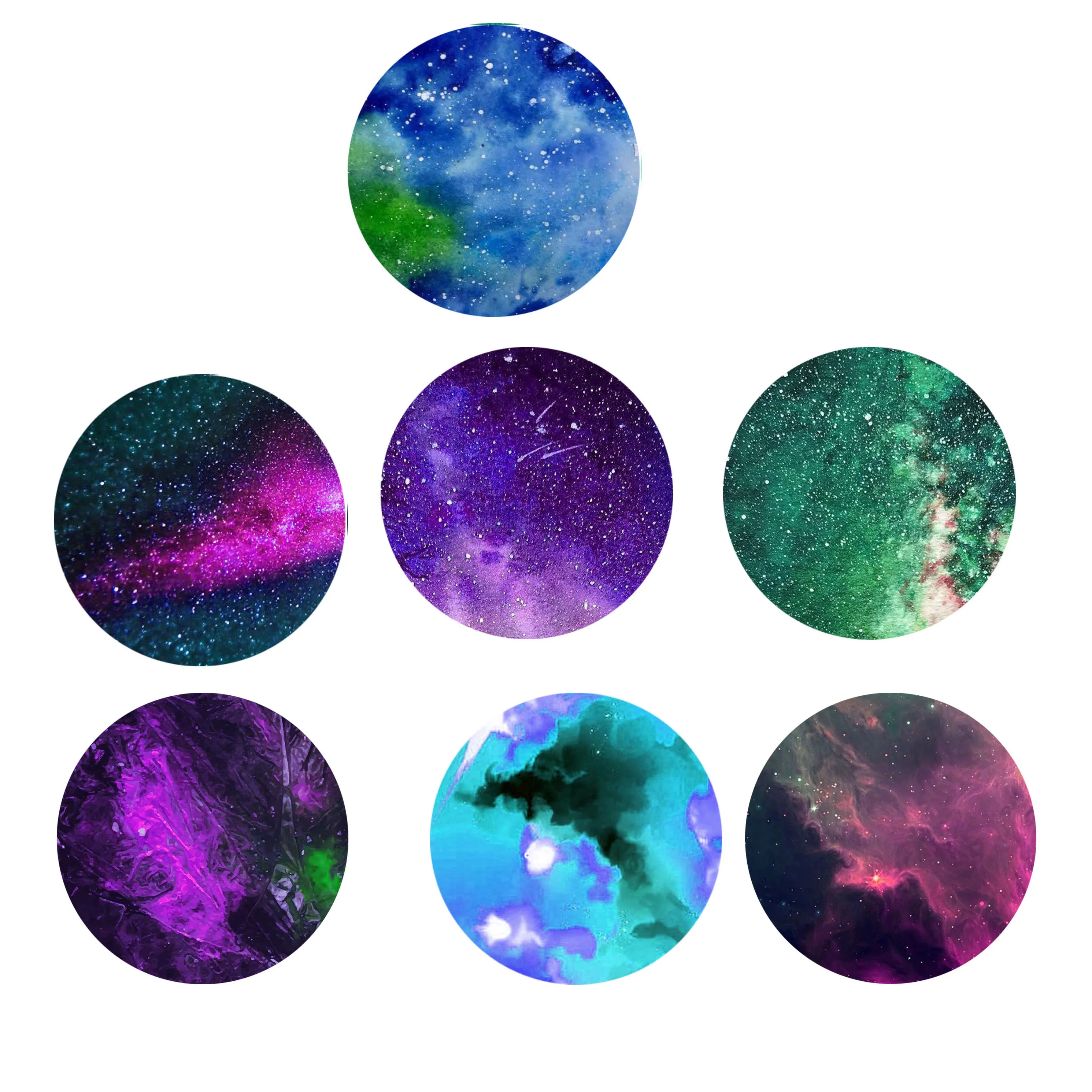 

FLTMRH Water color glass cabochon,Rainbow Round photo cabochons demo flat back DIY ring colar Jewelry Making findings