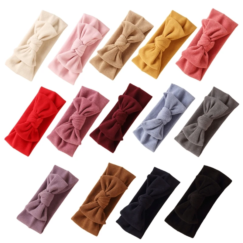 

Повязка на голову с большим бантом для детей, головной убор для новорожденных, Детская повязка на голову с бантом, эластичная однотонная повязка для волос, реквизит для фотосъемки младенцев