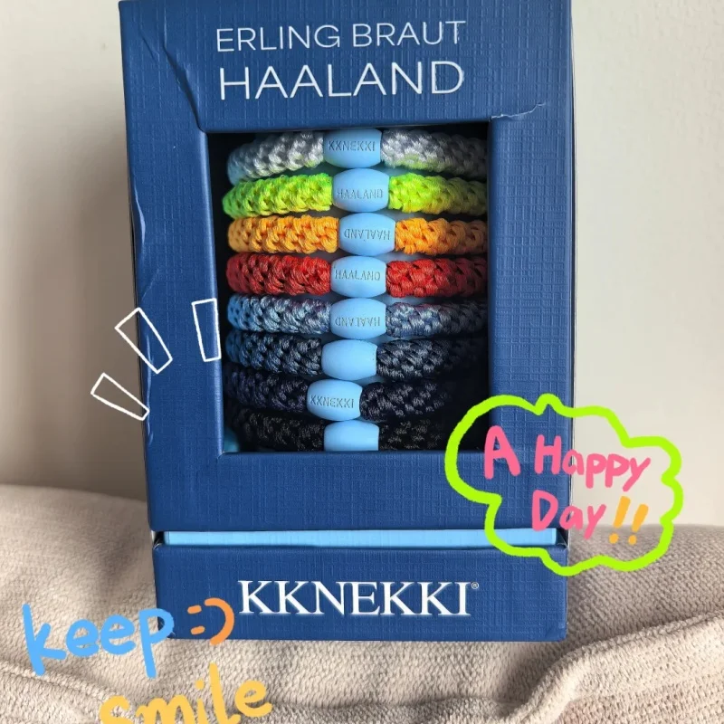 Фото Резинка для волос Kknekki Genuine Haaland Same Color Braided Hair Loop, лимитированная серия, сувенир для фанатов футбольной звезды №5
