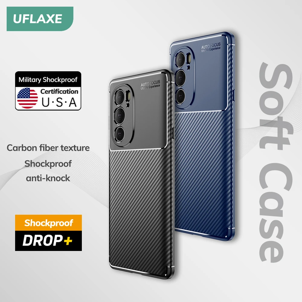 UFLAXE Original Shockproof Soft Silicone Case for Motorola Edge 30 Pro Edge X30 Carbon Fiber Back Cover Casing