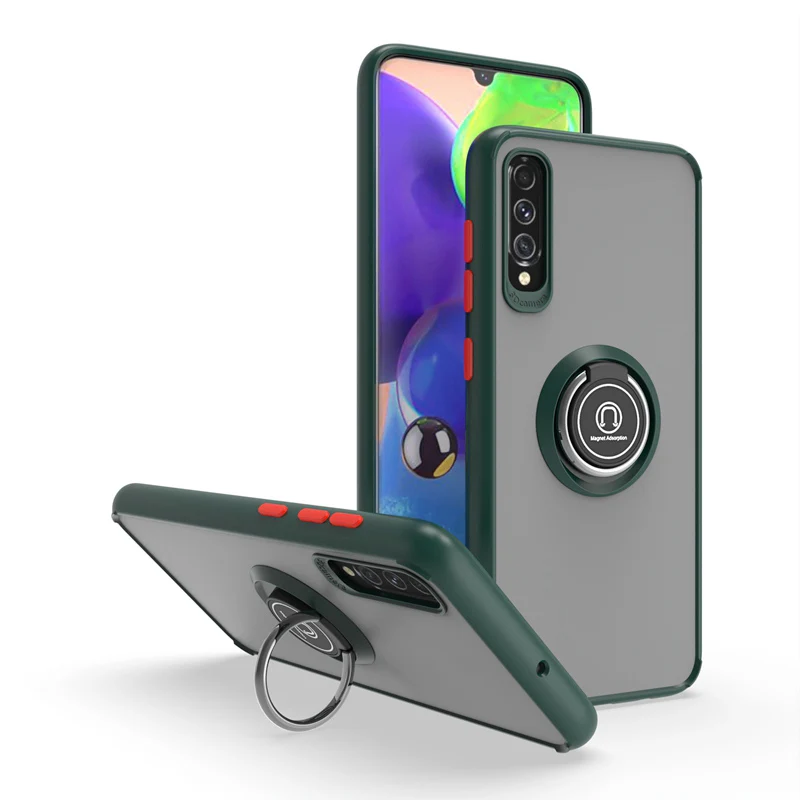 

Модный матовый чехол KEYSION для Samsung A70 A50 A50S, прозрачный противоударный чехол с кольцом-подставкой для Galaxy A40 A30 S A20 A10S