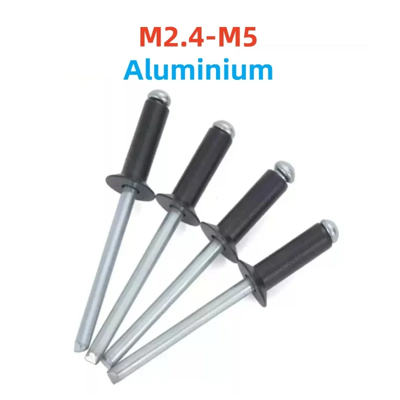 

M2.4 M3 M3.2 M4 M5 Алюминиевые черные глухие заклепки с потайной головкой, хвостовик, оправка, выхлопные заклепки, тянущий гвоздь