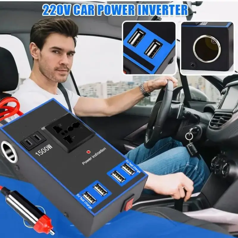 

Car Power Inverter 1500W 12V 24V To 220V Car Mobile Phone USB Charging Truck Home Socket Auto Charger Converter Adapter