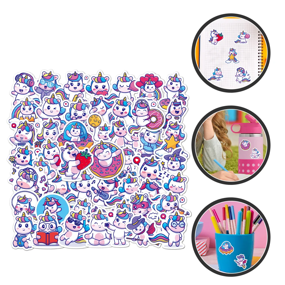 

100Pcs Suitcase Stickers Cartoon Adhesive Decals Car Bottle Sticker