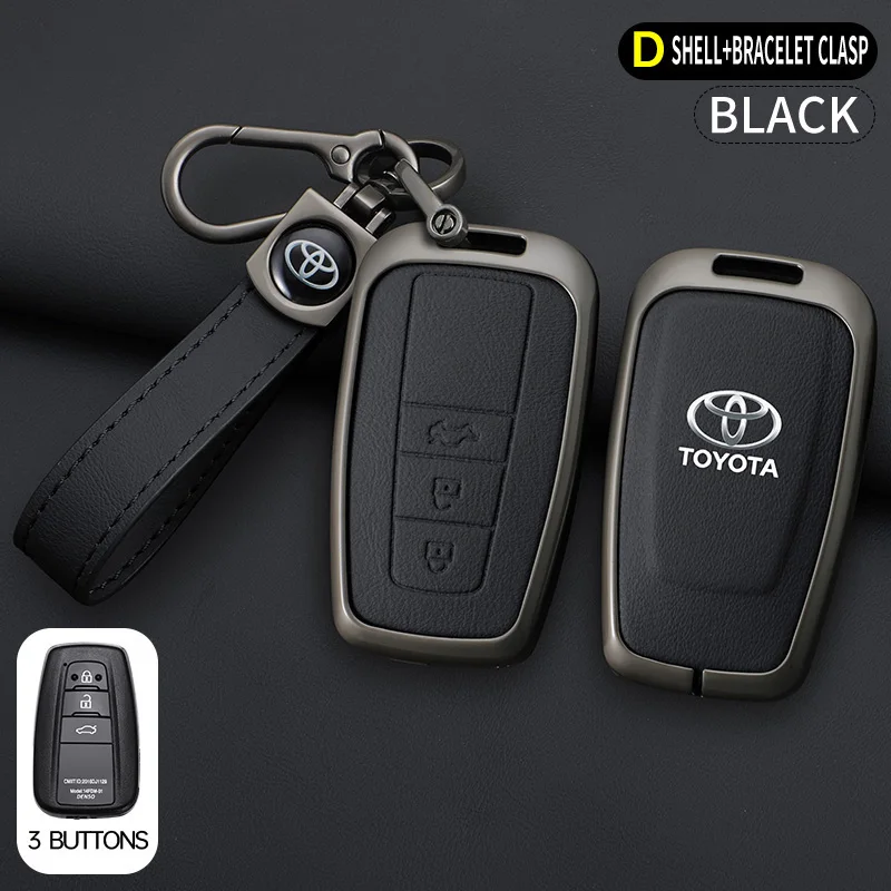 

Кожаный чехол для автомобильных ключей, аксессуары для Toyota Corolla Hybrid 2021, Rav4 Land Cruiser Prado Camry Highlander Prius C-HR