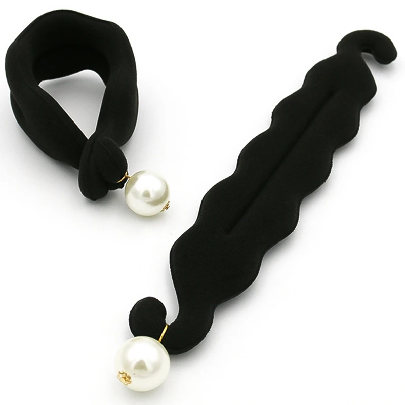 

Женский пучок «сделай сам» в виде пончика, инструменты для быстрого изготовления, Жемчужное черное семейное французское блюдо, аксессуары ...