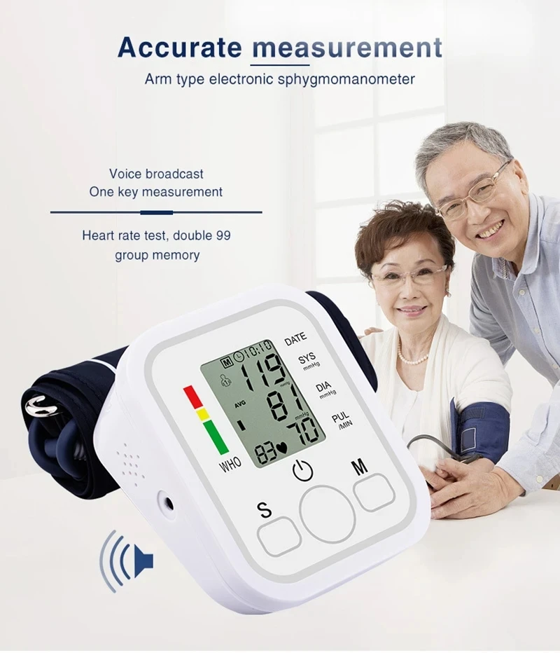 Голосовой монитор артериального давления с большим экраном в стиле руки