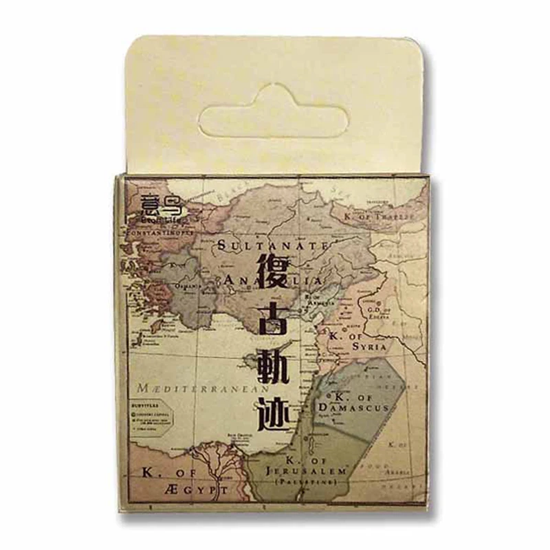 

46 Pcs Vintage World Maps Scrapbook Paper Sticker Vintage Decorative Stickers Diy Craft For Card Making Diary Planner Decor