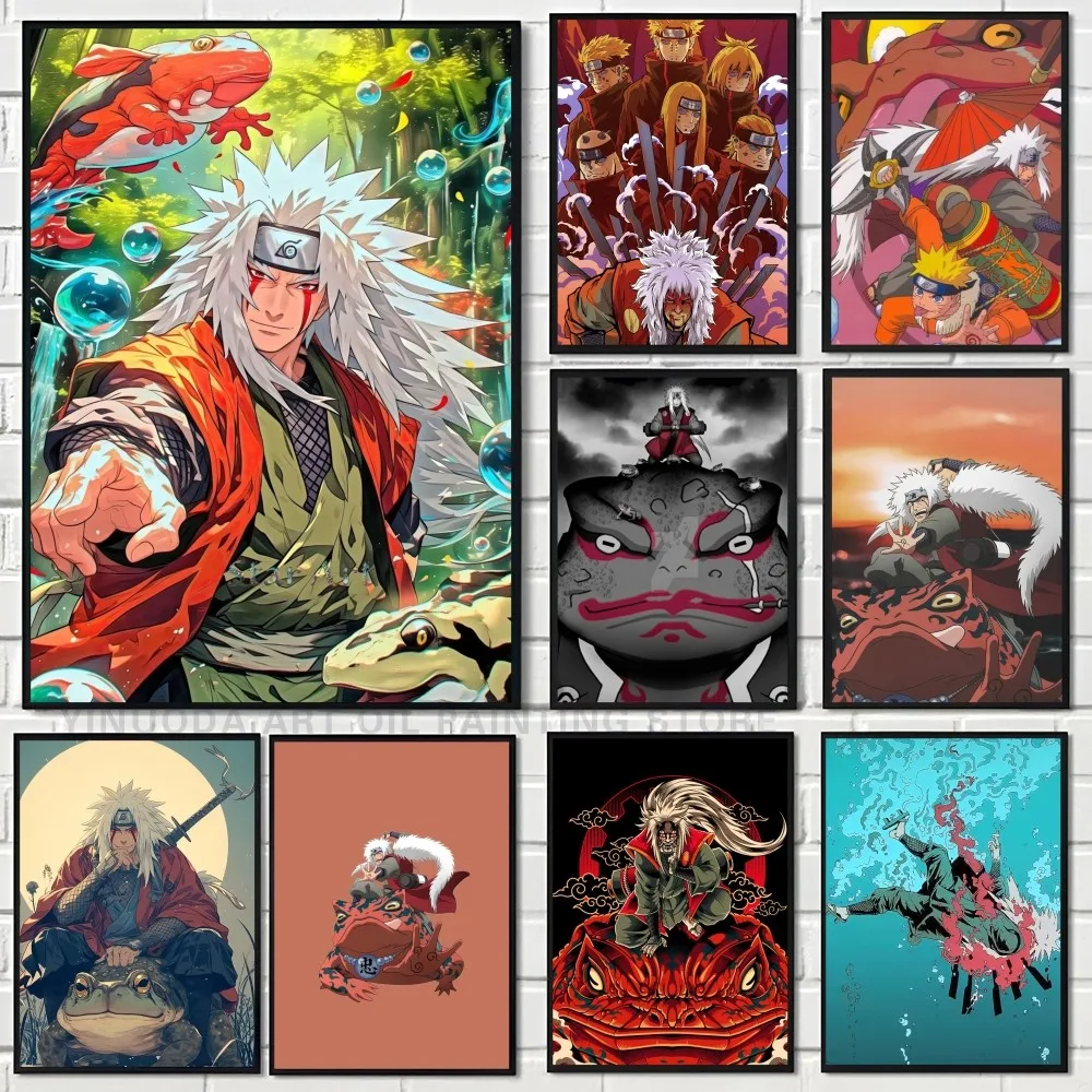 Аниме N-Naruto JIRAIYA 1 шт. самоклеящийся постер искусство детской кофейни бара Декор