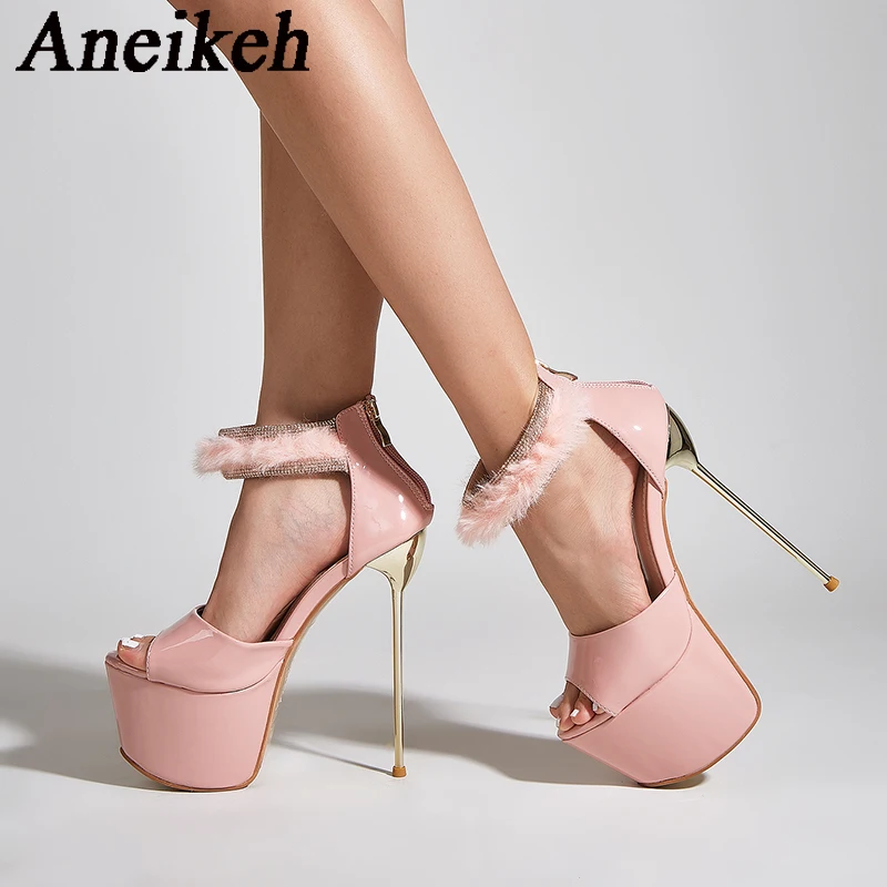 Женские босоножки Aneikeh2024 из искусственной кожи на тонком каблуке с